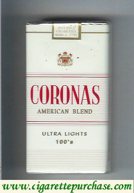 Coronas American Blend 100s Ultra Lights cigarettes